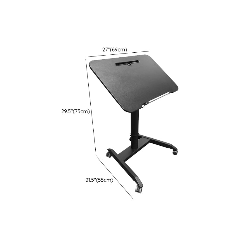 Rectangular Shaped Office Task Desk Wood Brown/Black/White Writing Desk with Wheels