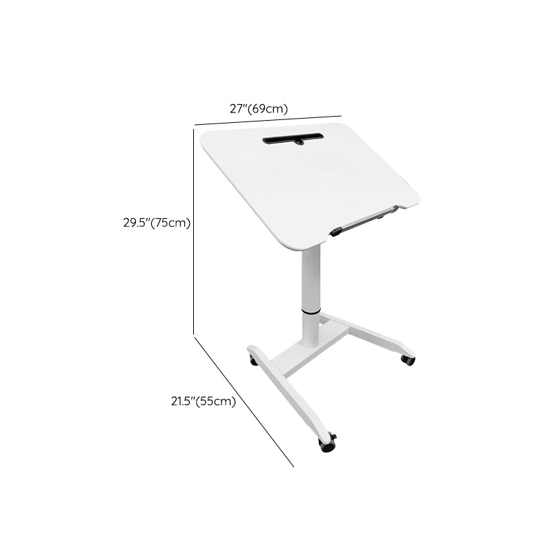 Rectangular Shaped Office Task Desk Wood Brown/Black/White Writing Desk with Wheels