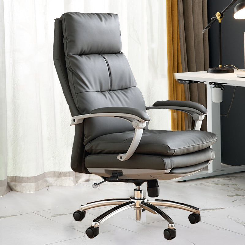 Modern Chair Leather Adjustable Seat Height Swivel Chair with Wheels