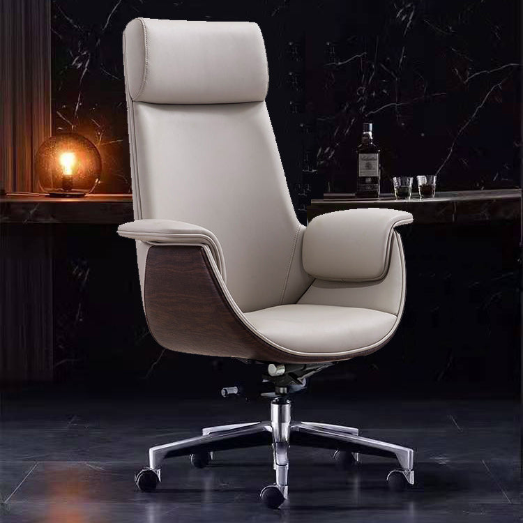 Padded Arms Desk Chair Modern No Distressing Faux Leather Ergonomic Office Chair