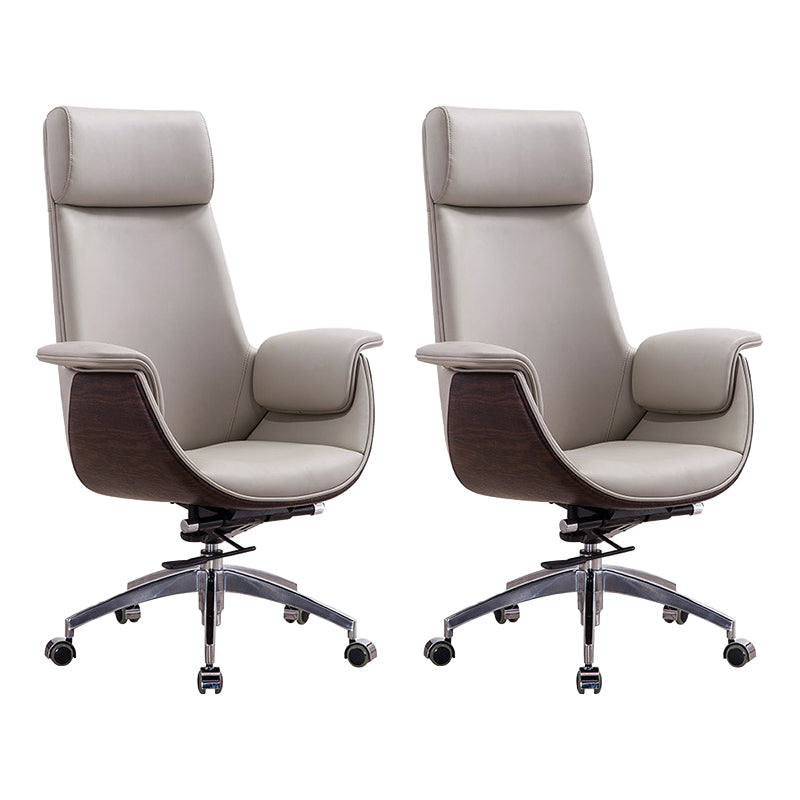 Padded Arms Desk Chair Modern No Distressing Faux Leather Ergonomic Office Chair