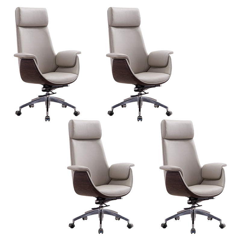 Padded Arms Desk Chair Modern No Distressing Faux Leather Ergonomic Office Chair