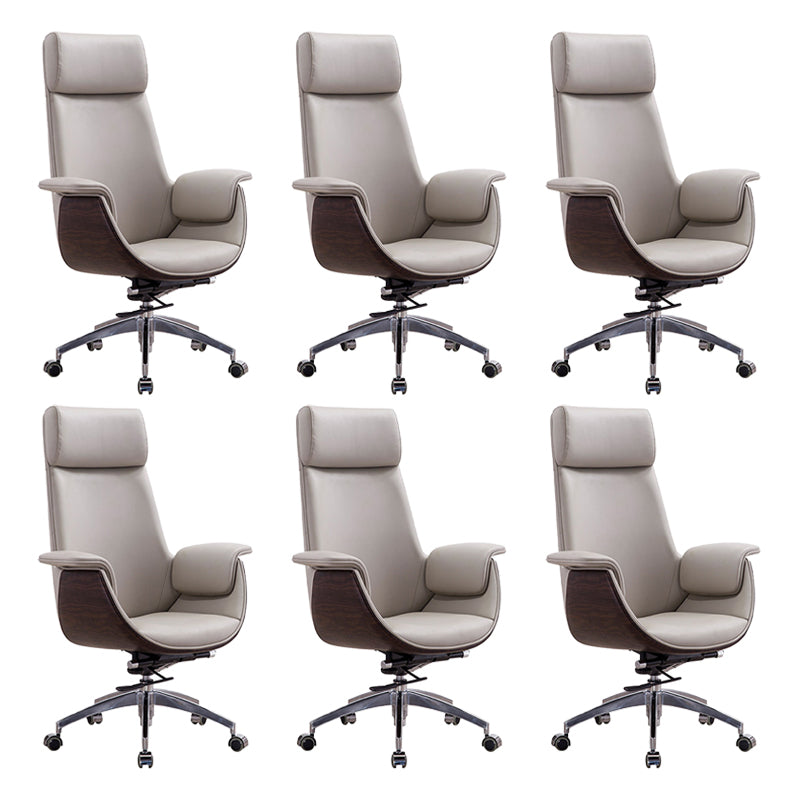 Padded Arms Desk Chair Modern No Distressing Faux Leather Ergonomic Office Chair