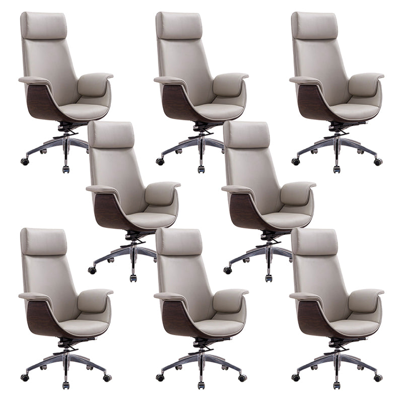 Padded Arms Desk Chair Modern No Distressing Faux Leather Ergonomic Office Chair