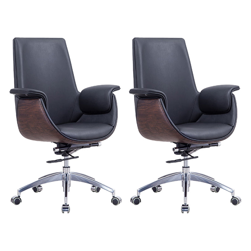 Padded Arms Desk Chair Modern No Distressing Faux Leather Ergonomic Office Chair