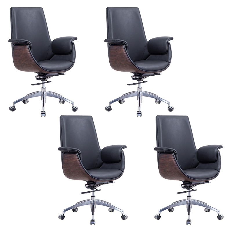 Padded Arms Desk Chair Modern No Distressing Faux Leather Ergonomic Office Chair