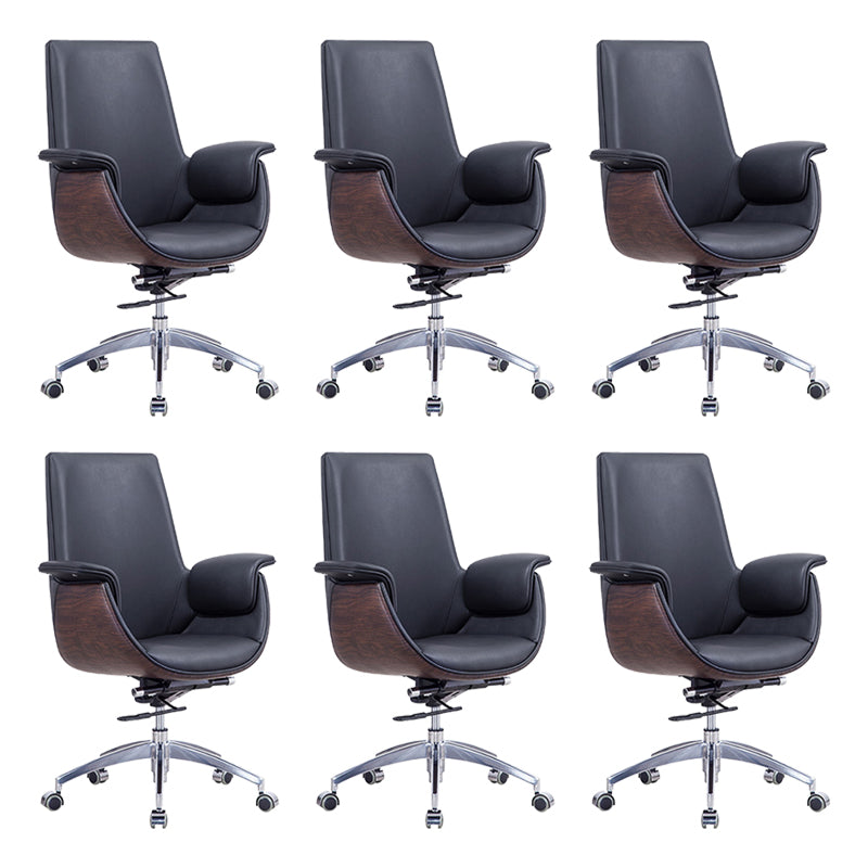 Padded Arms Desk Chair Modern No Distressing Faux Leather Ergonomic Office Chair