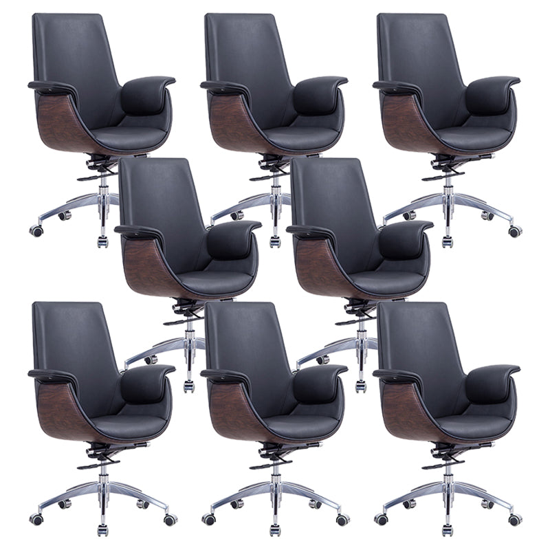 Padded Arms Desk Chair Modern No Distressing Faux Leather Ergonomic Office Chair