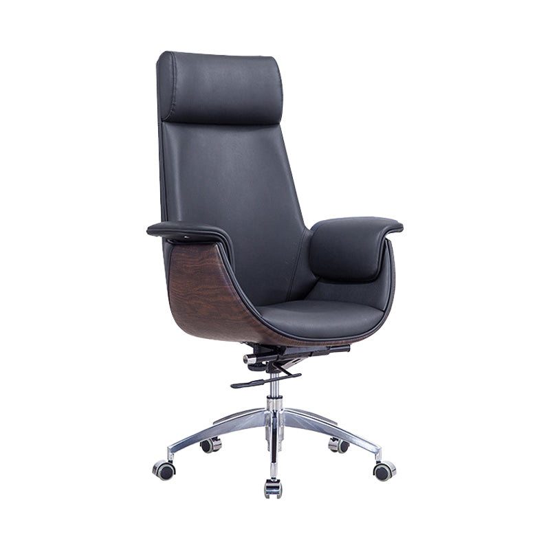 Padded Arms Desk Chair Modern No Distressing Faux Leather Ergonomic Office Chair