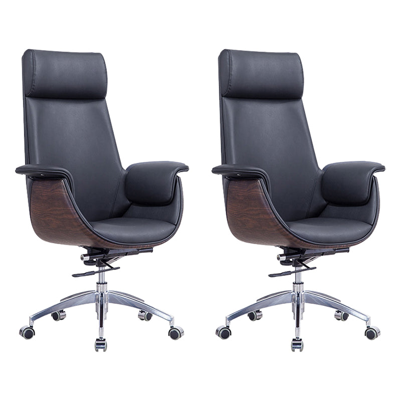 Padded Arms Desk Chair Modern No Distressing Faux Leather Ergonomic Office Chair