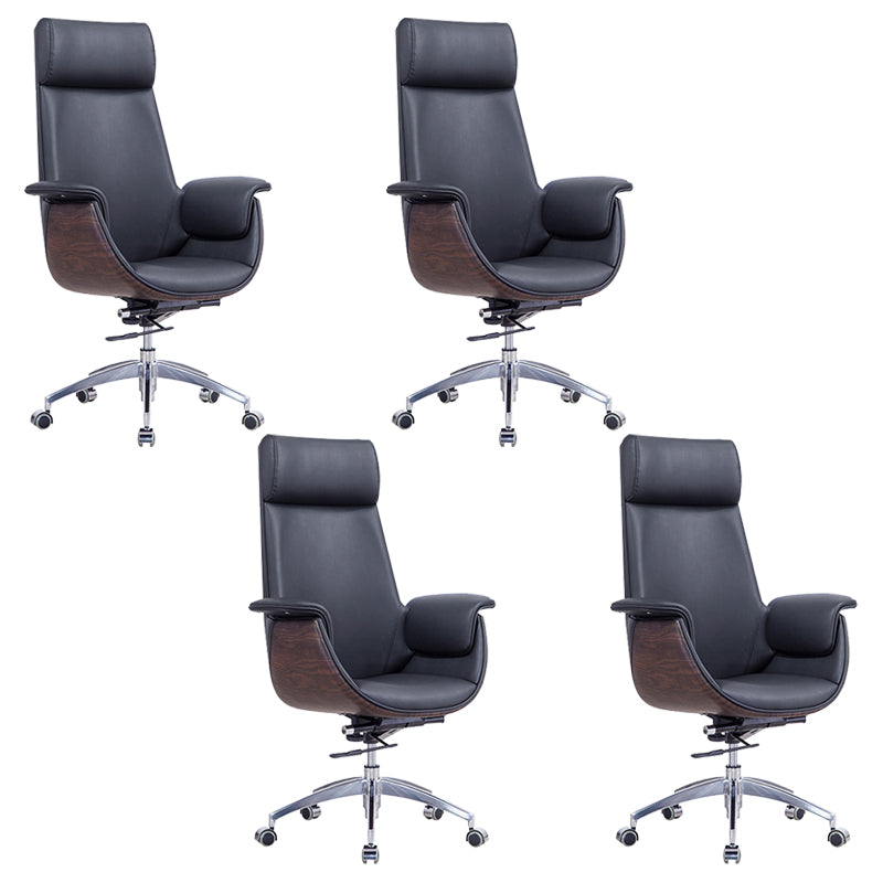 Padded Arms Desk Chair Modern No Distressing Faux Leather Ergonomic Office Chair