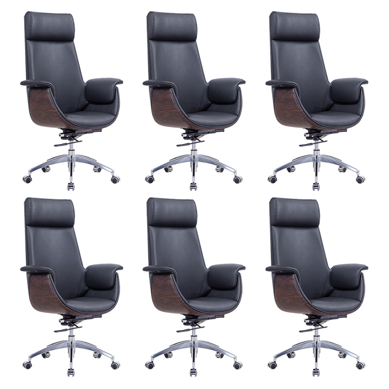 Padded Arms Desk Chair Modern No Distressing Faux Leather Ergonomic Office Chair