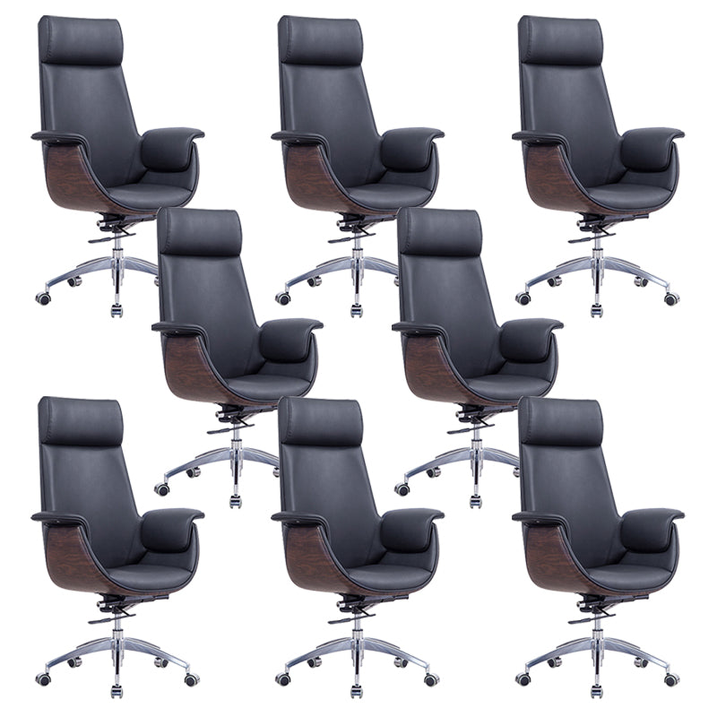 Padded Arms Desk Chair Modern No Distressing Faux Leather Ergonomic Office Chair