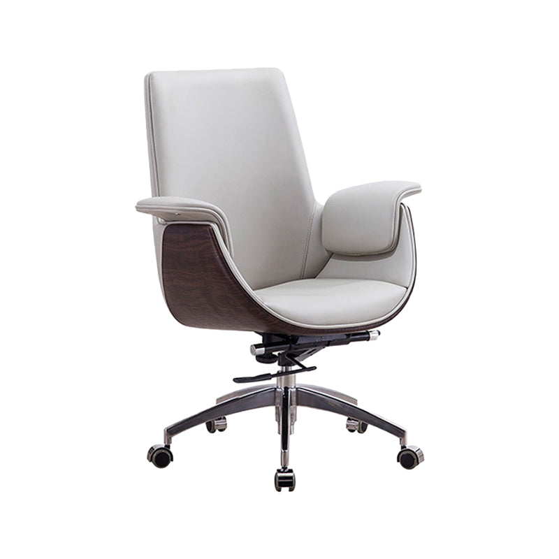 Padded Arms Desk Chair Modern No Distressing Faux Leather Ergonomic Office Chair