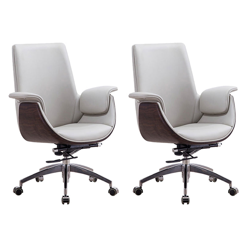 Padded Arms Desk Chair Modern No Distressing Faux Leather Ergonomic Office Chair