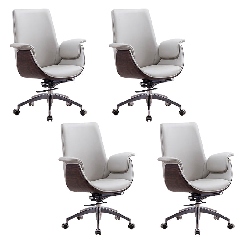 Padded Arms Desk Chair Modern No Distressing Faux Leather Ergonomic Office Chair