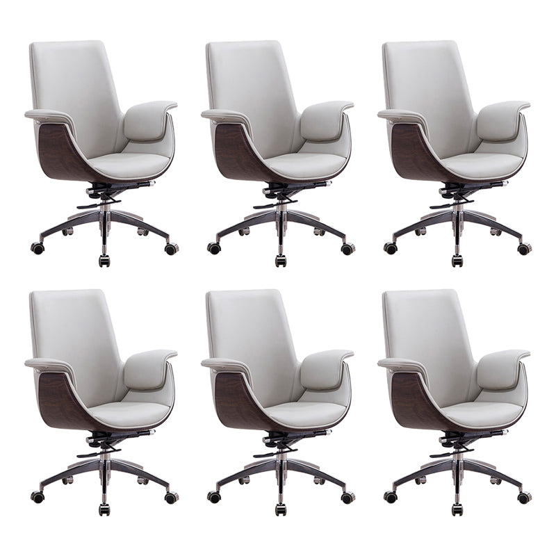 Padded Arms Desk Chair Modern No Distressing Faux Leather Ergonomic Office Chair