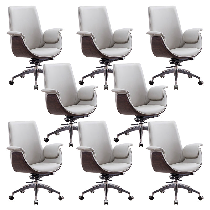 Padded Arms Desk Chair Modern No Distressing Faux Leather Ergonomic Office Chair