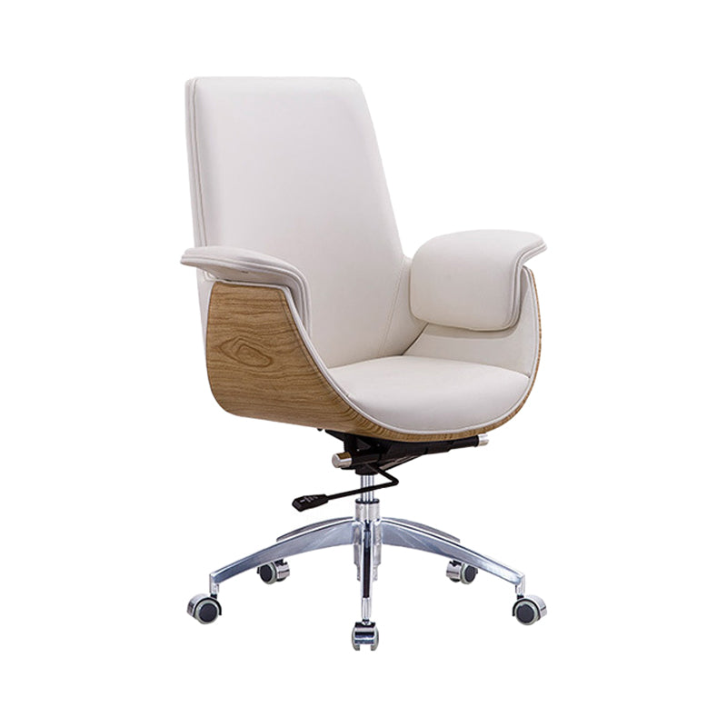 Padded Arms Desk Chair Modern No Distressing Faux Leather Ergonomic Office Chair