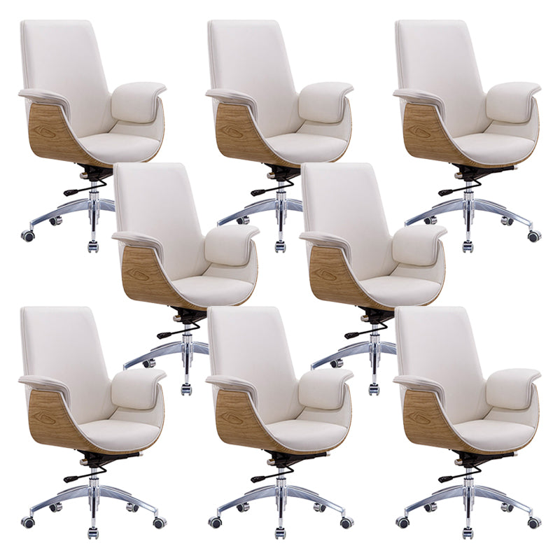 Padded Arms Desk Chair Modern No Distressing Faux Leather Ergonomic Office Chair