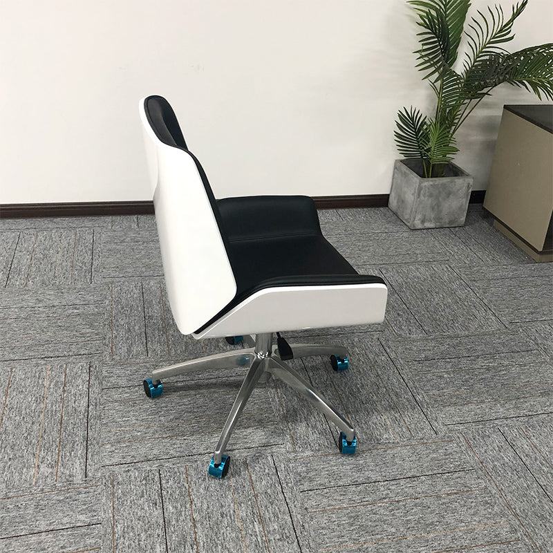 Armless Desk Chair Modern Adjustable Seat Height Slide Chair with Wheels