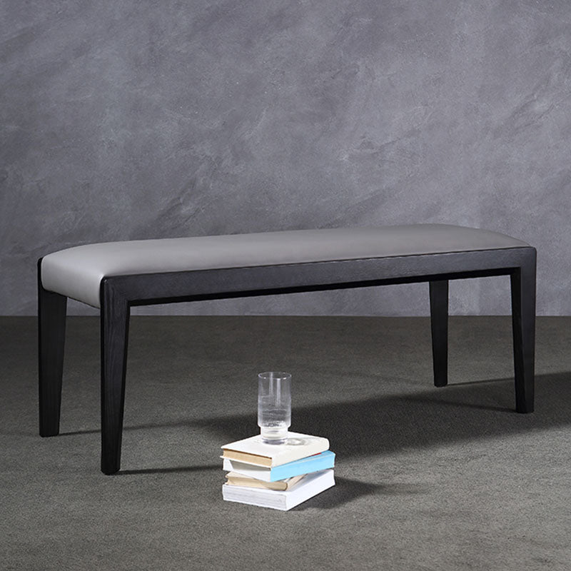 Contemporary Rectangle Upholstered Bench Home Seating Bench in Gray