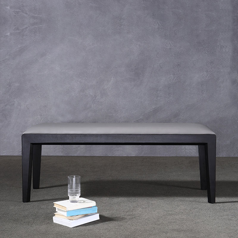 Contemporary Rectangle Upholstered Bench Home Seating Bench in Gray