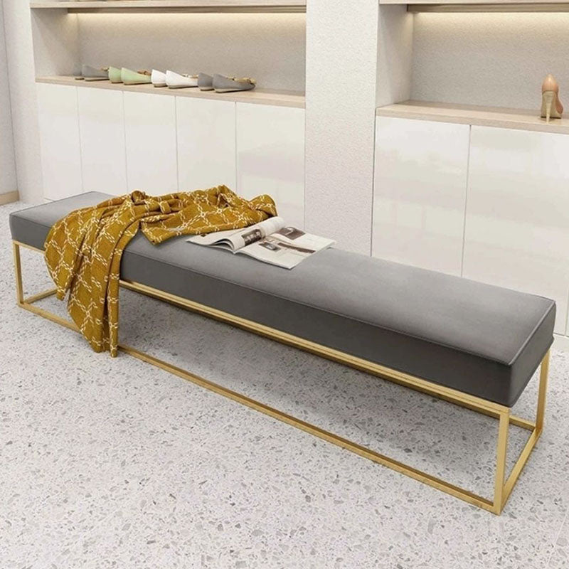 Contemporary Entryway Bench Cushioned Metal Seating Bench , 14" W