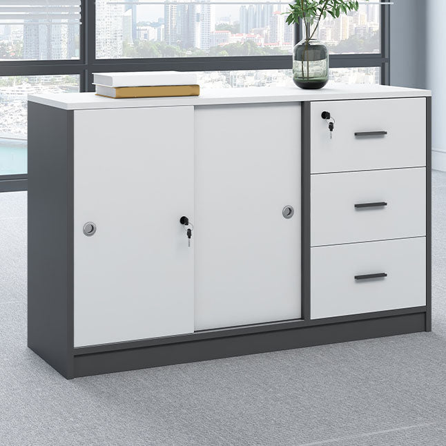 Scandinavian Cabinet Wood with Lock and Storage Filing Cabinet