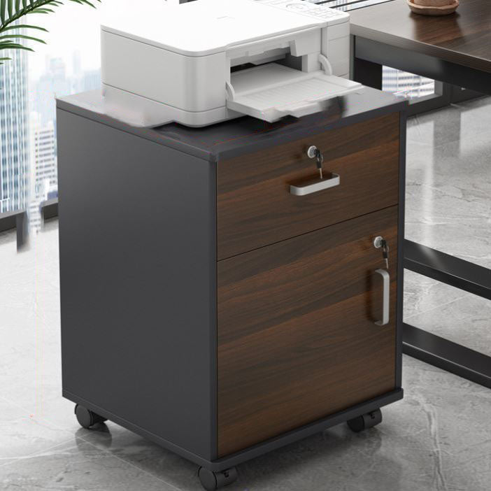 Nordic Cabinet Wood Locking Drawers Storage File Cabinet with Wheels