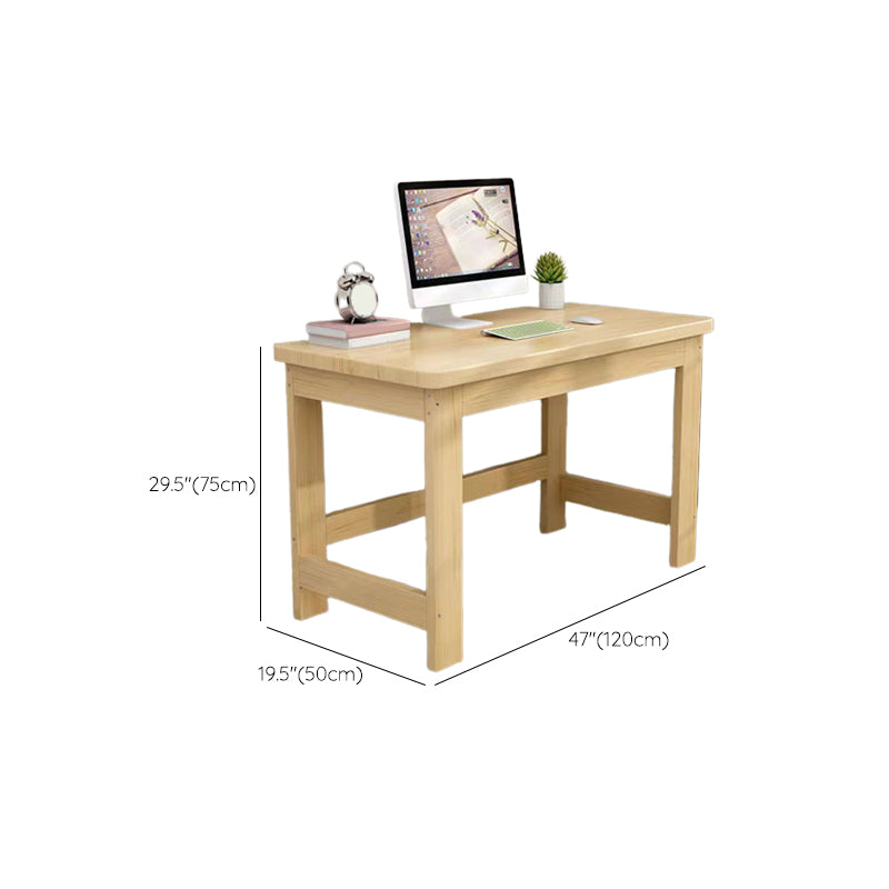 Natural Child Desk and Chair Modern Home Kids Writing Desk in Pine Wood