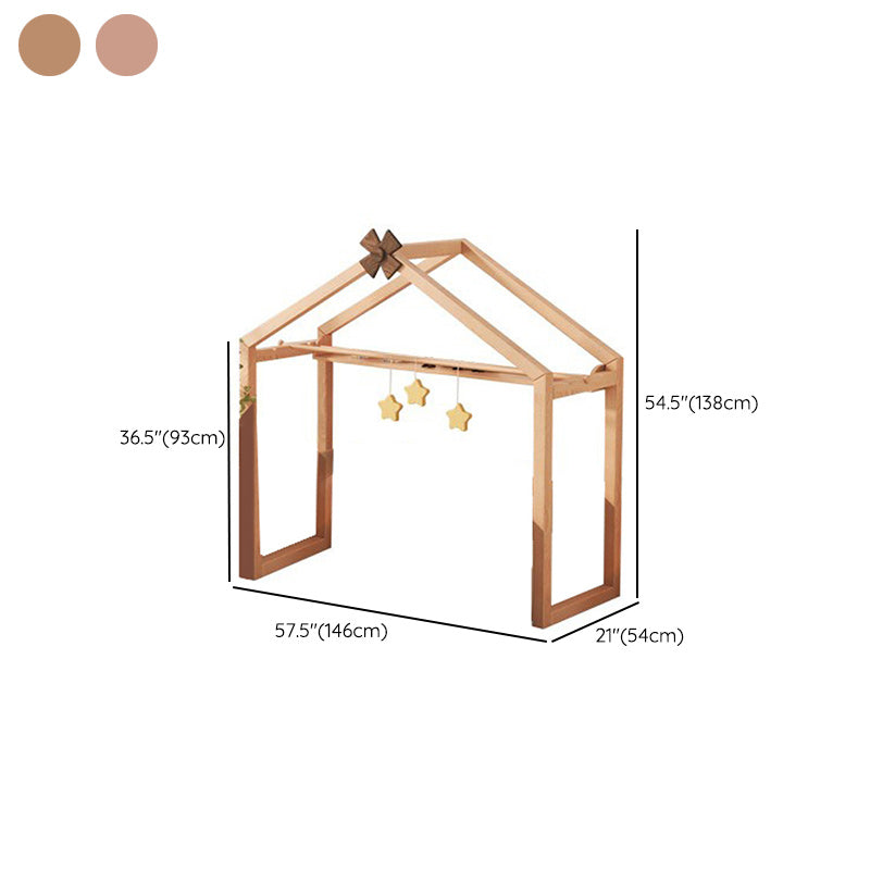 Solid Wood Standard Bed with Guardrails Cabin Twin/Full Bed with Storage