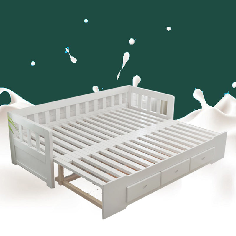 Modern 3 Drawers Daybed Solid Wood White/Natural Daybed with Mattress