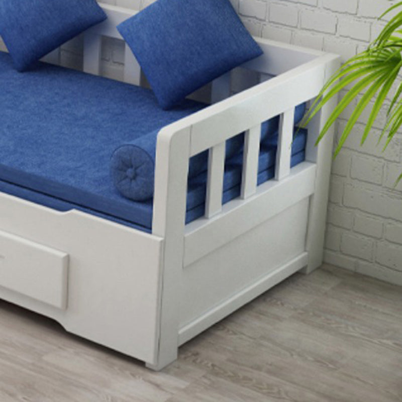 Modern 3 Drawers Daybed Solid Wood White/Natural Daybed with Mattress