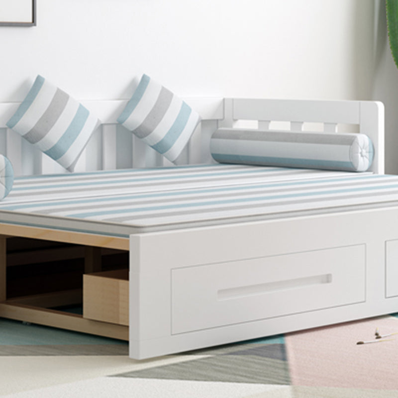 Solid Wood Slat Daybed with Mattress Modern Daybed with 2 Drawers