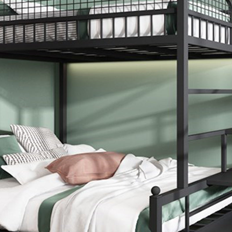 Contemporary Bunk Bed with Staircase Open Frame Metal Bunk Bed