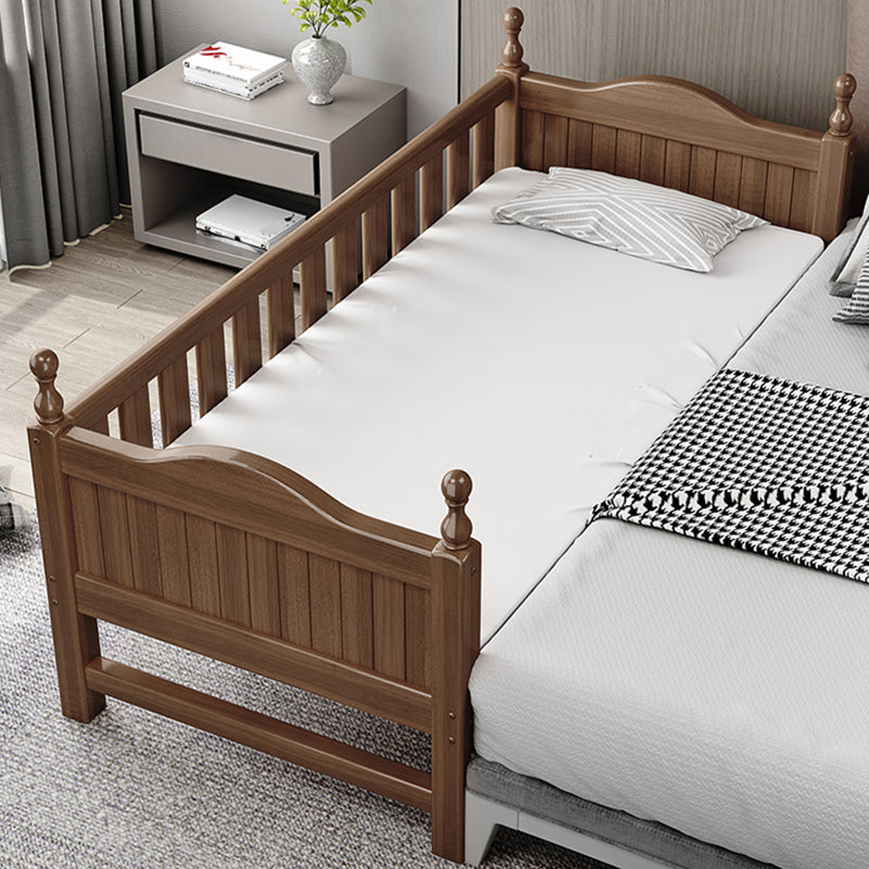 Traditional Convertible Crib Medium Wood Nursery Bed with Guardrail