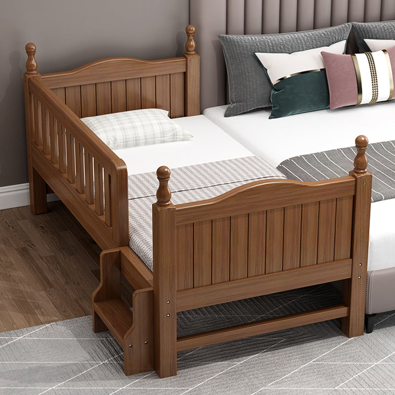 Traditional Convertible Crib Medium Wood Nursery Bed with Guardrail