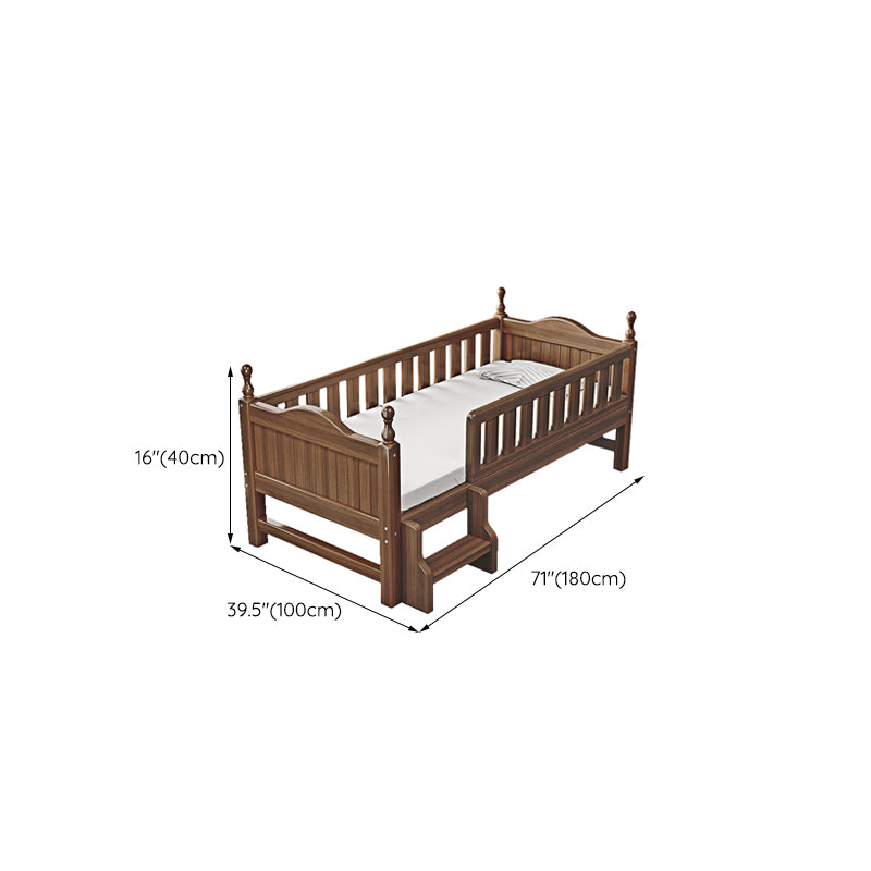 Traditional Convertible Crib Medium Wood Nursery Bed with Guardrail