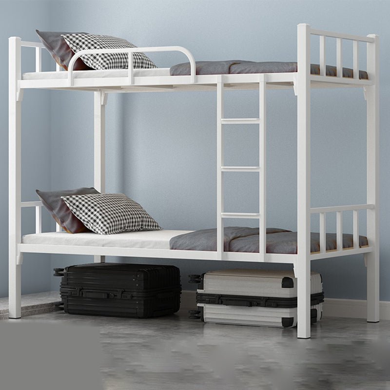 Scandinavian Metal Standard Bunk Bed Black/ White Kid Bed with Stairway