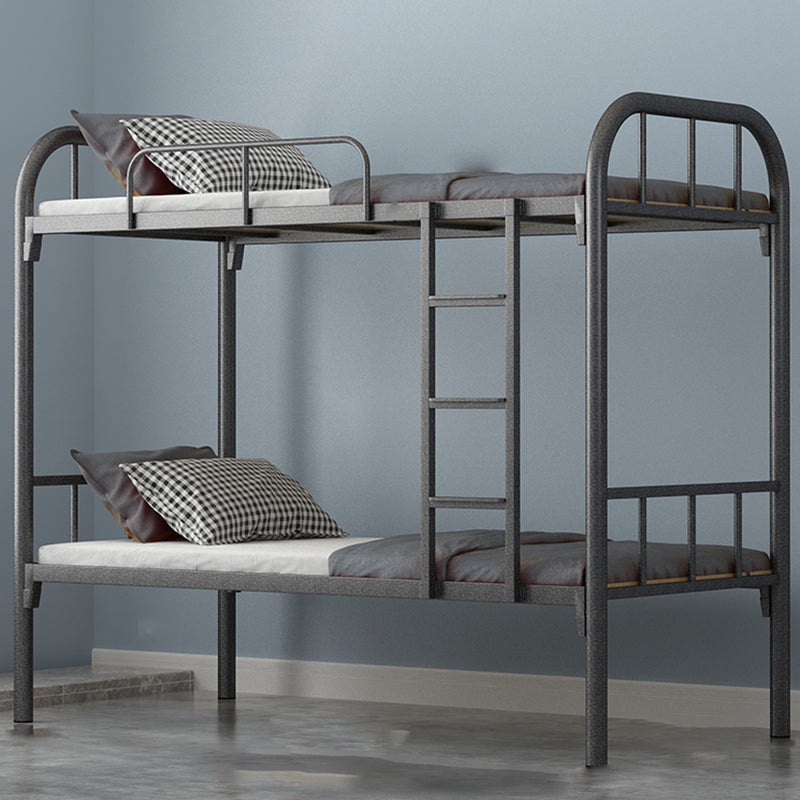 Scandinavian Metal Standard Bunk Bed Black/ White Kid Bed with Stairway