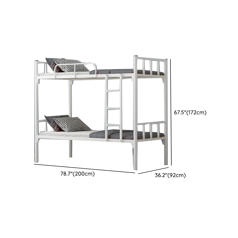 Scandinavian Metal Standard Bunk Bed Black/ White Kid Bed with Stairway