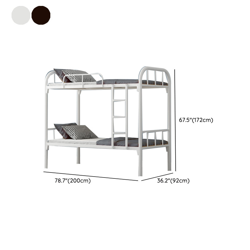 Scandinavian Metal Standard Bunk Bed Black/ White Kid Bed with Stairway