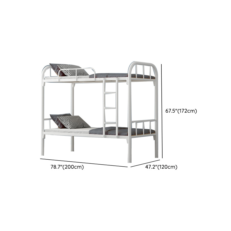 Scandinavian Metal Standard Bunk Bed Black/ White Kid Bed with Stairway