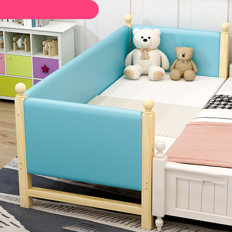 Solid Wood  Baby Crib Modern Light Wood Nursery Bed with Guardrail