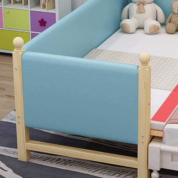 Solid Wood  Baby Crib Modern Light Wood Nursery Bed with Guardrail