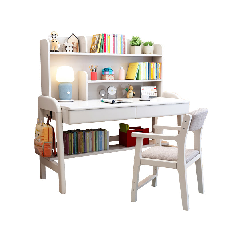 Light Children's Desk Adjustable Study Desk with Storage Shelves