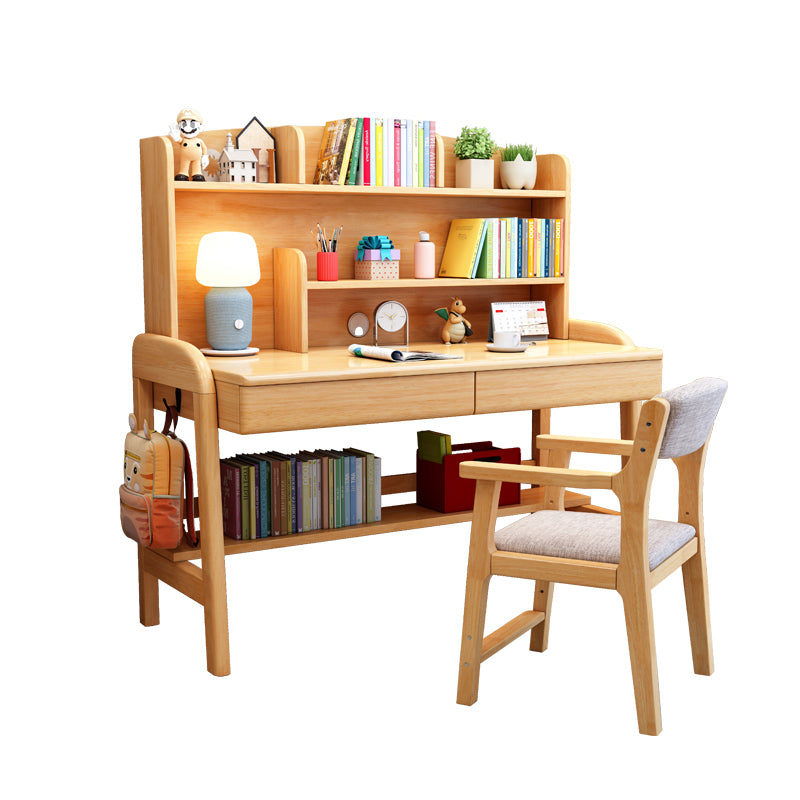 Light Children's Desk Adjustable Study Desk with Storage Shelves