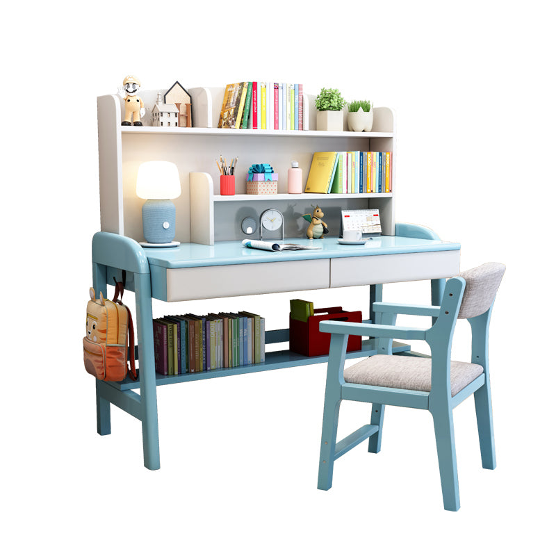 Light Children's Desk Adjustable Study Desk with Storage Shelves