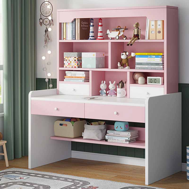 Home Children's Desk Adjustable Study Desk with Storage Shelves